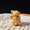 Cute Dragon Statue 1.69" Cliff Cypress Wood Carving Small Dinosaur Animal Figures Handicrafts Book Nook Home Decor Birthday Gift