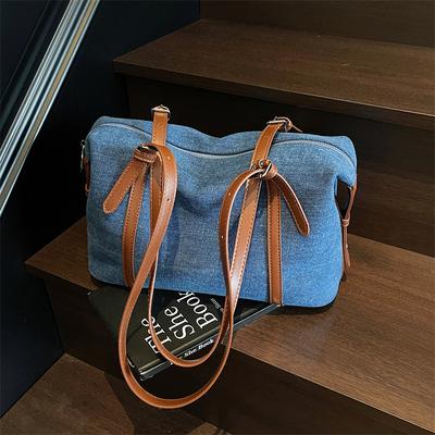 Bag Large Capacity Women's Denim Underarm Bag 2025 New Simple Pillow Bag Versatile Shoulder Bag One Piece Delivery
