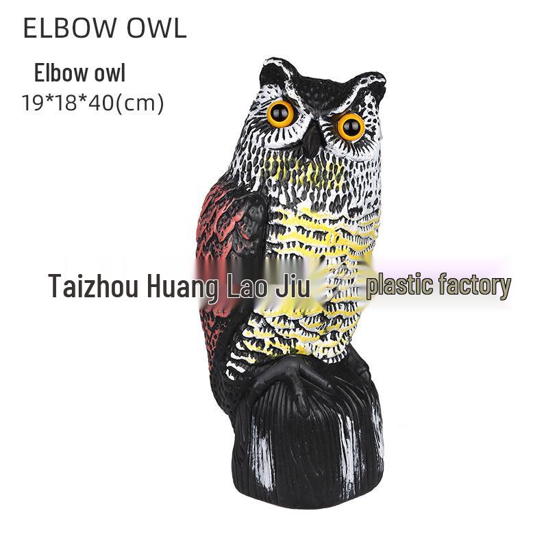 Cross-Border Owl: Outdoor Bird-Scaring, Rodent-Repelling Resin Ornament with Head Movement