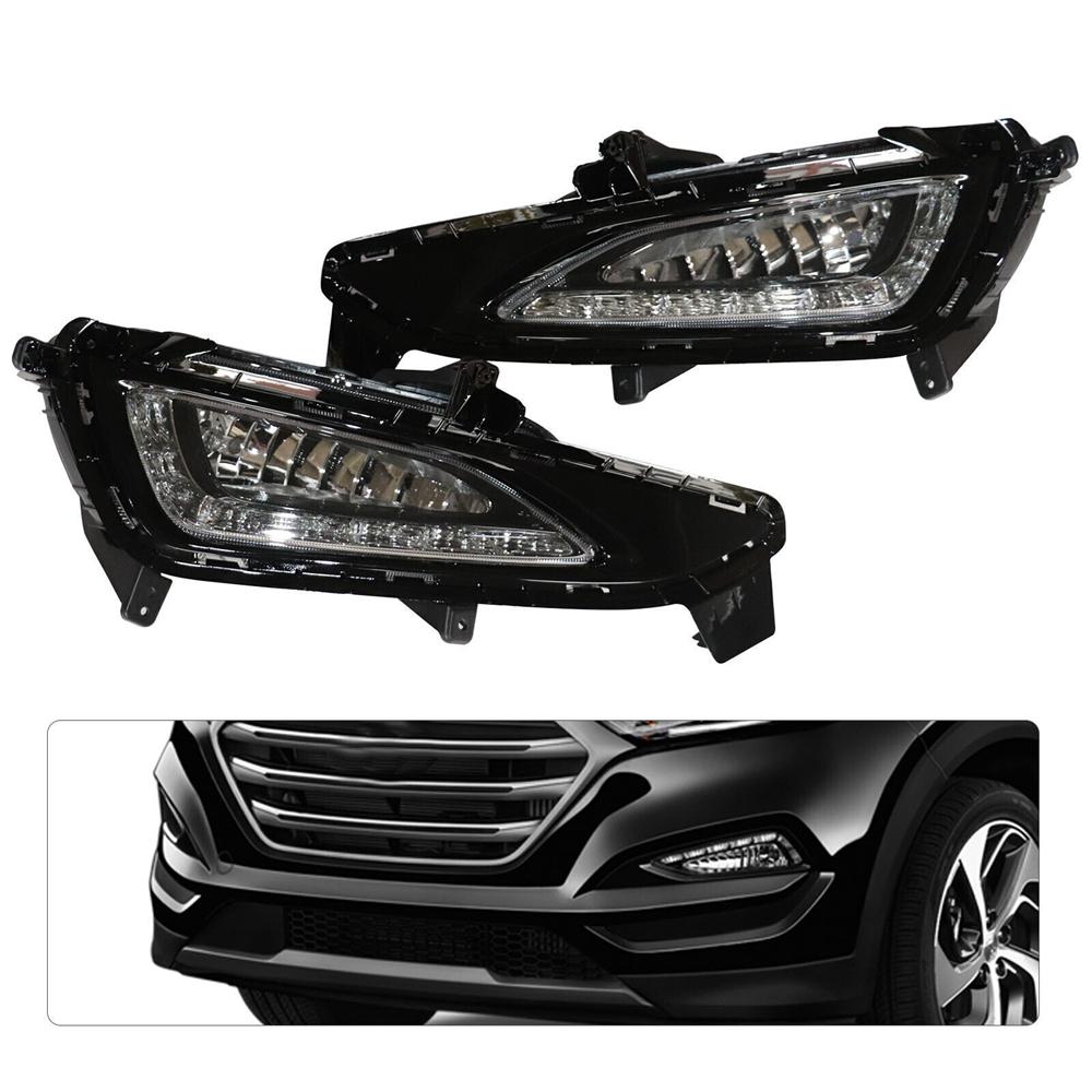 Pereche DRL LED Lumini de Zi Lampă de Ceață Dreapta+Stânga Pentru 2015-2017 Hyundai Tucson