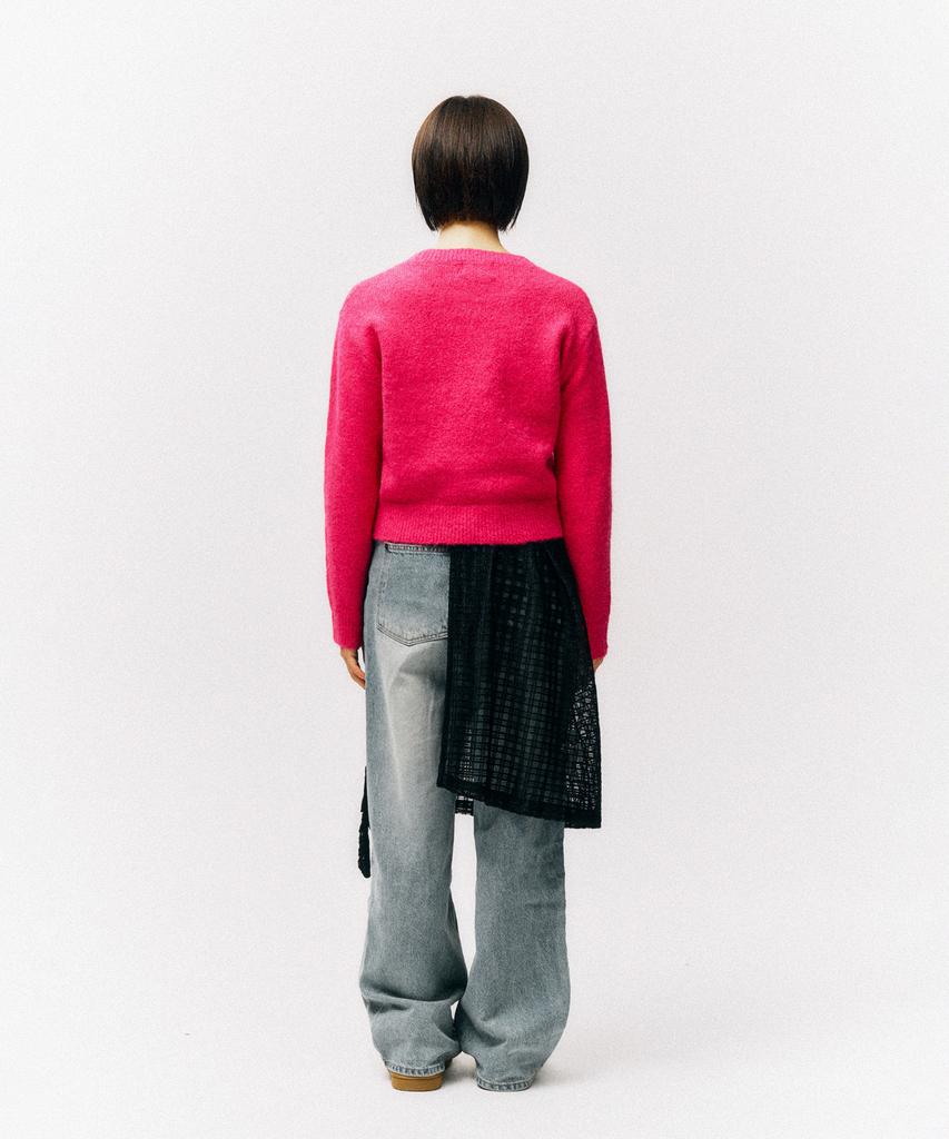 PHYSICAL DEPARTMENT Heart Apple Crop Knit_Pink
