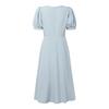 ZANZEA Women Casual Square Collar Summer Short Sleeve Pleated Dress