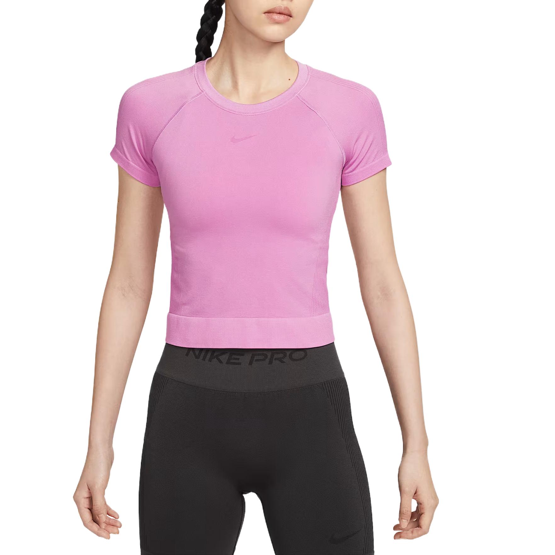 Nike Dri-Fit Pro Solid Color Quick-Dry Raglan Sleeve Fitness Top Women tops IM9973-503 XS