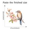 Cartoon Peach Blossom Branch with Birds Toilet Seat Sticker Bathroom Decor Removable Waterproof Decal