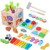 Interactive" 8-In-1 Wooden Montessori Carrot Shape Puzzle - Early Learning Sensory Toy for Kids Ages 3-6, Color Varies