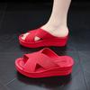 Fashion New Style Slope Heel Slippers Women's Summer Casual High Heel Sandals Female  Anti Slip Plastic Beach Thick Sole Sandals Womens