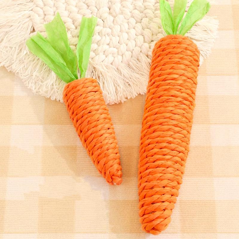 Fun Cat Teething Stick Sound Carrot Cuddle Toy Anti-Bite Scratch Board Pet Supplies For Interactive Entertainment