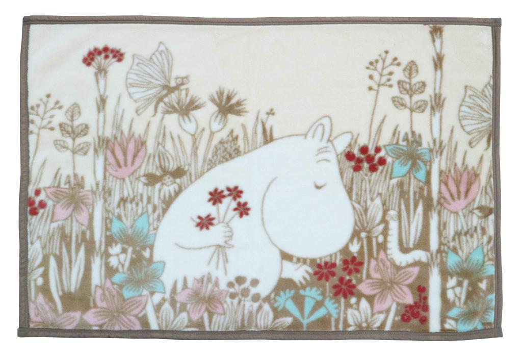 Marushin Moomin Picking Made in 1465003800 Throw, 70x100cm, "Flower Moomin," Japan, Acrylic,