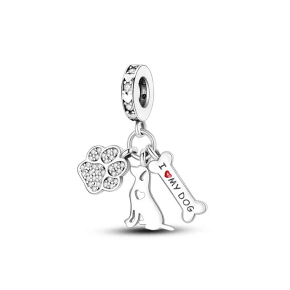 925 Silver Squirrel Fox Lion Rabbit Charm Beads DIY Bracelet Women Fashion Jewelry Gift
