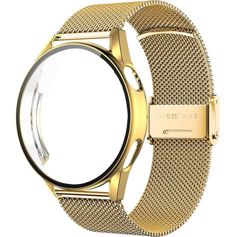 Milanese Bracelet + Case with Screen Protector for Huawei Watch GT 3 46mm, Gold