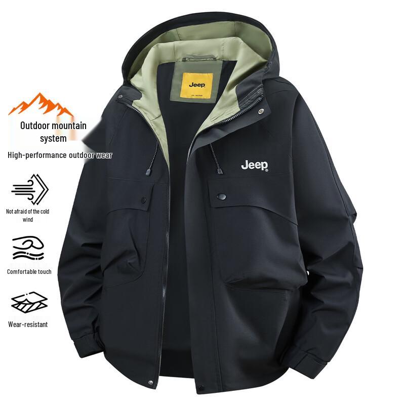 JEEP Men s Hooded Outdoor Utility Jacket XL