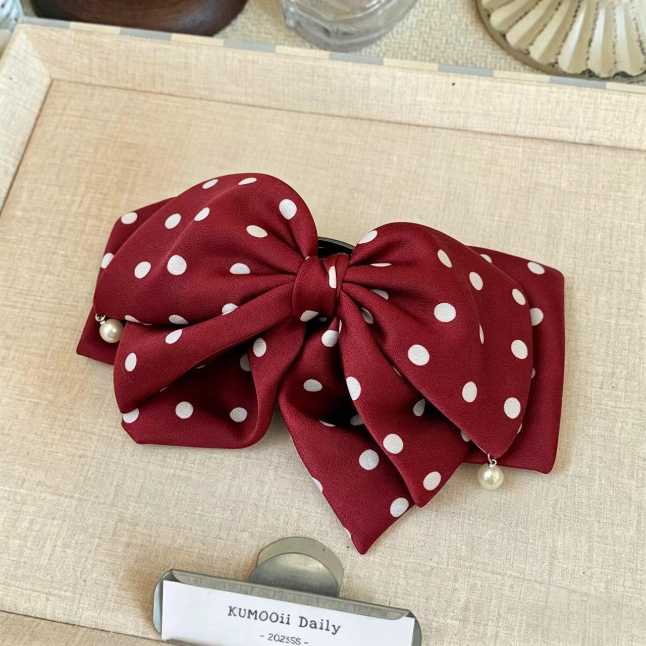 2026 French Bow Hair Clip: Elegant Ribbon Ponytail Claw  Shark Clip Accessories