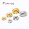 Brass With Zircon Round Wheel Beads 18K Gold Plated Rondelle Crystal Beads Loose Spacer Beads For DIY Beading Jewelry Making
