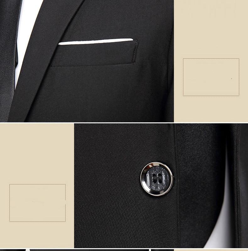 Men's Korean Style Business Suit: Three-Piece Trendy Casual Groomsmen Outfit