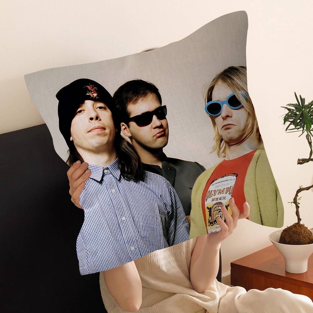 NNirvanas Band Personalized Pillow Cover Kids Bedroom Wild Party Decor Pillowcase Kid Birthday Shower Gift