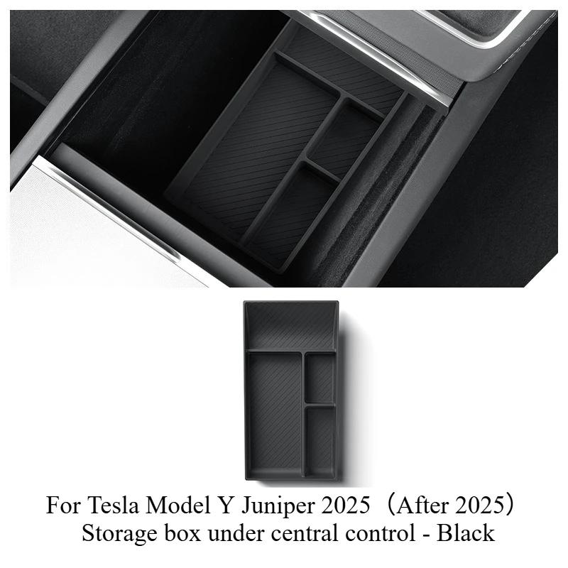 For Tesla Model 3 Y Juniper Highland 2025 Center Console Armrest Storage Box Stowing Tidying Lower Bottom Mat Organizer Tray Pad