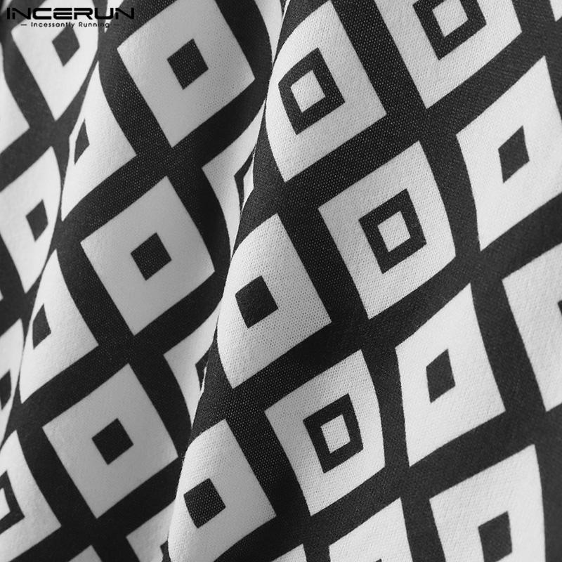 INCERUN Men Plaid Sleeveless Tops Summer U Neck Casual Tanks Vest