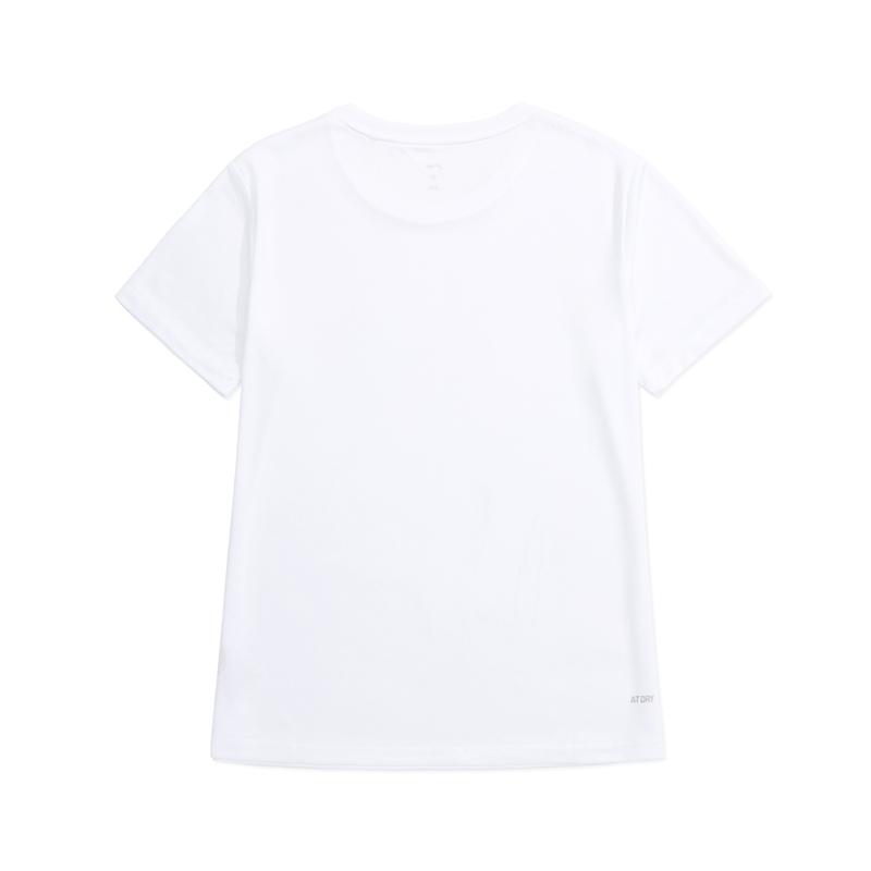 Li Ning Sports Life Series Solid Color Round Neck Comfortable Versatile Breathable Short Sleeve T-Shirt Women T-Shirt White ATSU872-2