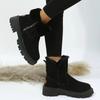 Large Size Snow Boots for Women's Winter New Warm Side Zipper Low Heel Cotton Shoes for Women