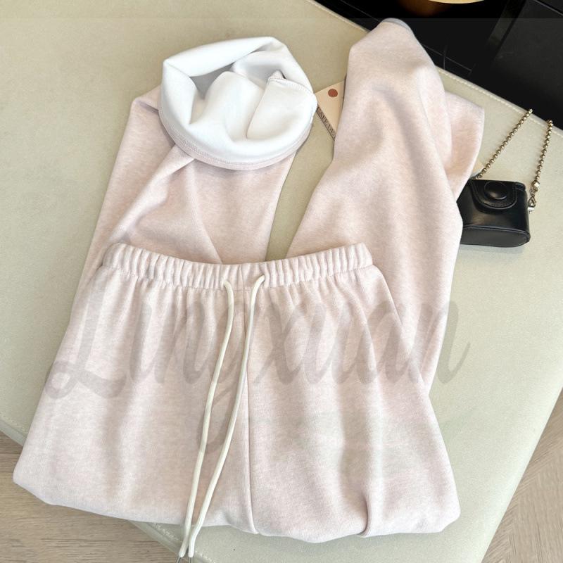 

Korean Style Pink High-Waist Drawstring Sweatpants Large