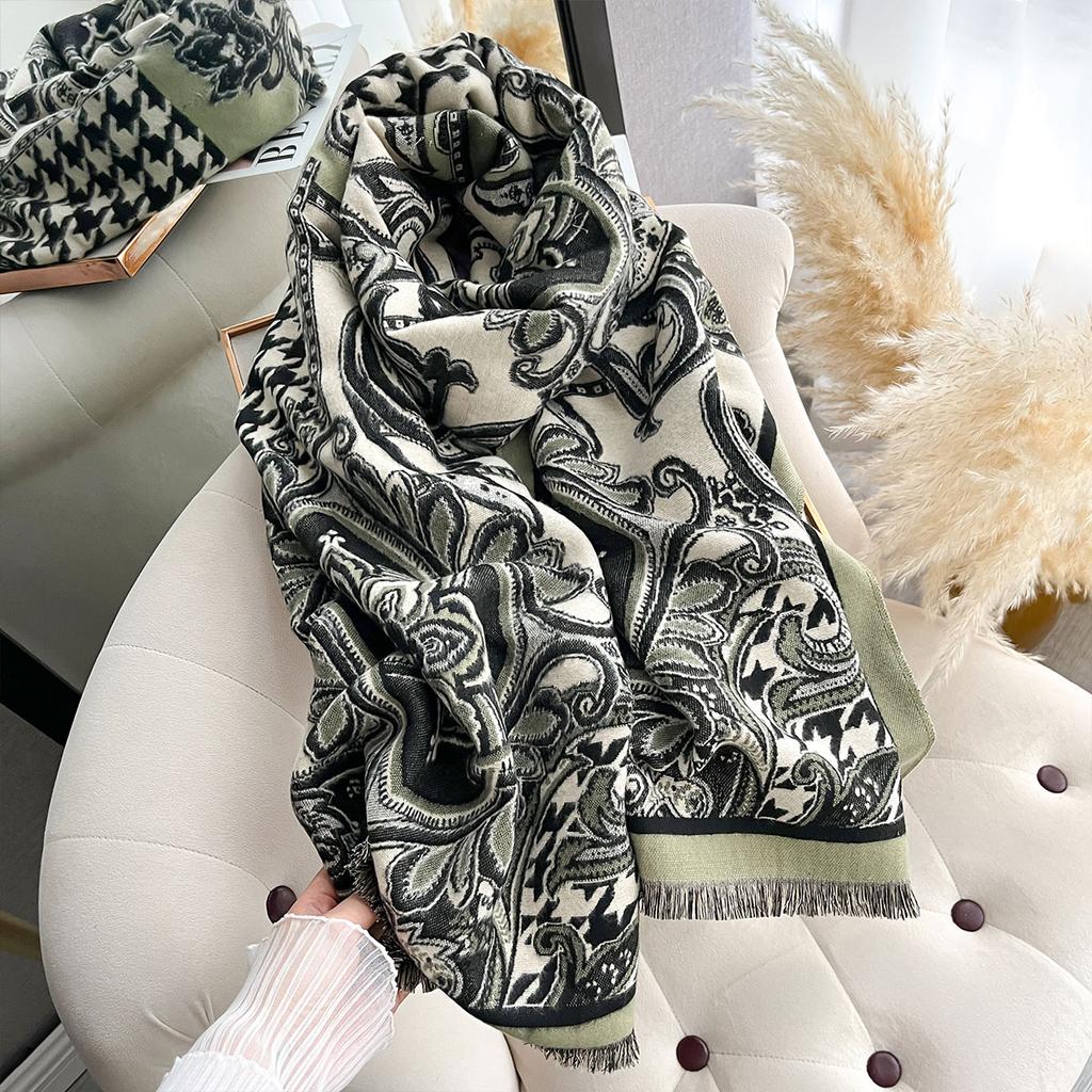 Women  National Style Scarf Luxury Autumn Winter Warm Shawls Jacquard Scarve Pashmina Mujer Femme Foulard Bufanda