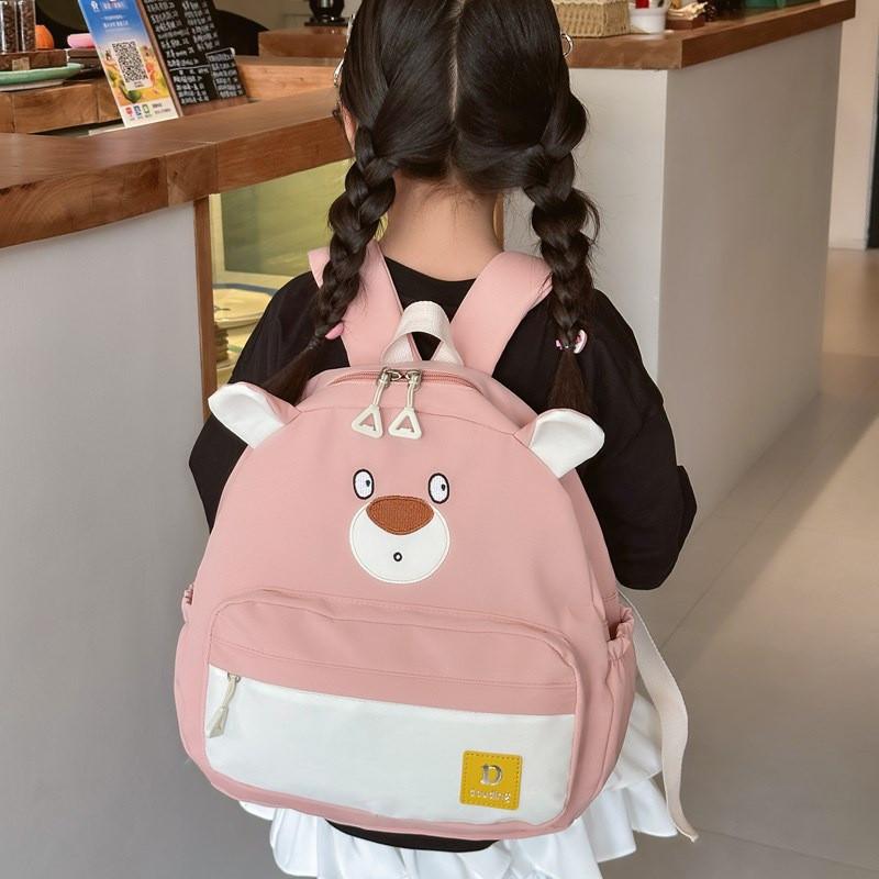 Children Little Bear Backpack Zipper Design Adjustable Shoulder Straps Schoolbag