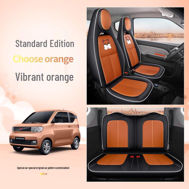 All-Season Leather Seat Cover for Wuling Hongguang MINI, Customized Fit with Original Car Texture