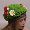 49MD Lovely Mushroom Theme Skull Cap Women DressingUp Event Photo Props Warm Headwear