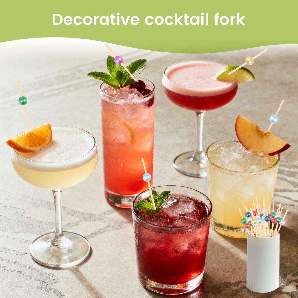 800Pcs 12cm Bamboo Cocktail Picks Decorative Fancy Toothpicks Multipurpose Party Cocktail Picks for Drinks Desserts Charcuterie