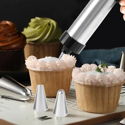 Cookie Press Kit Stainless Steel Cake Cream Decorating Gun Sets Cookie Making Machine Nozzles Mold Extruder Kitchen Baking Tools