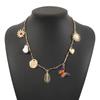 Trend Personality Multi-element Pendant Necklace Vacation Style Colored Oil Drip Flower Sun Butterfly Clavicle Chain
