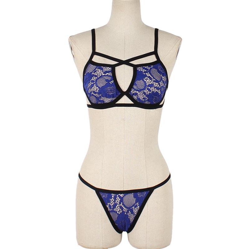 Erotic Lingerie Sets For Women Lace Garters Transparent Bra And Panty Set Female Porno Costumes Deep V Halter Sexy Underwear Set
