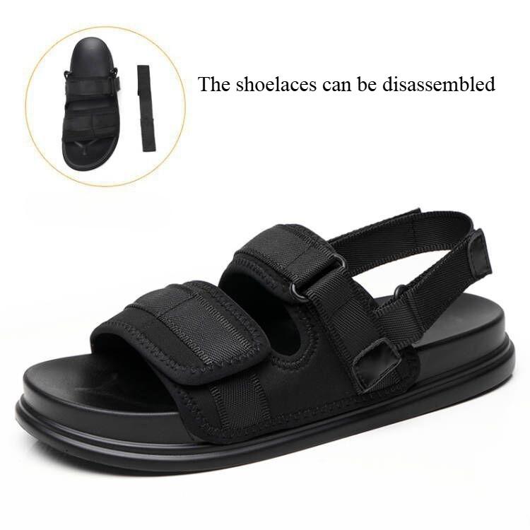 Men's Slippers Summer New Trendy Fashion Versatile One Word Drag Wear Soft Soled Beach Shoes Summer Men Sandals