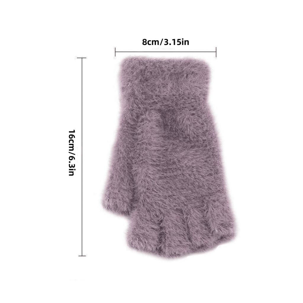 Knitted Thick Thermal Half Finger Gloves Women Men Winter Outdoor Warm Wool Driving Fingerless Glove Touchscreen Mittens