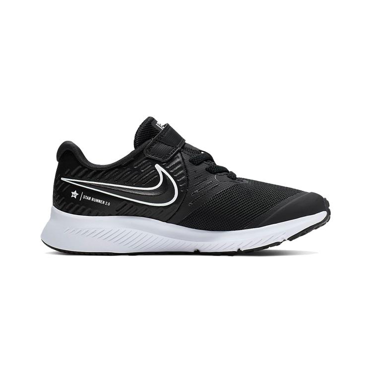 Nike Star Runner 2 Minimalist Style Low Top Kids' Running Shoes Black White Children Aged 3 7 Years Old AT1801-001