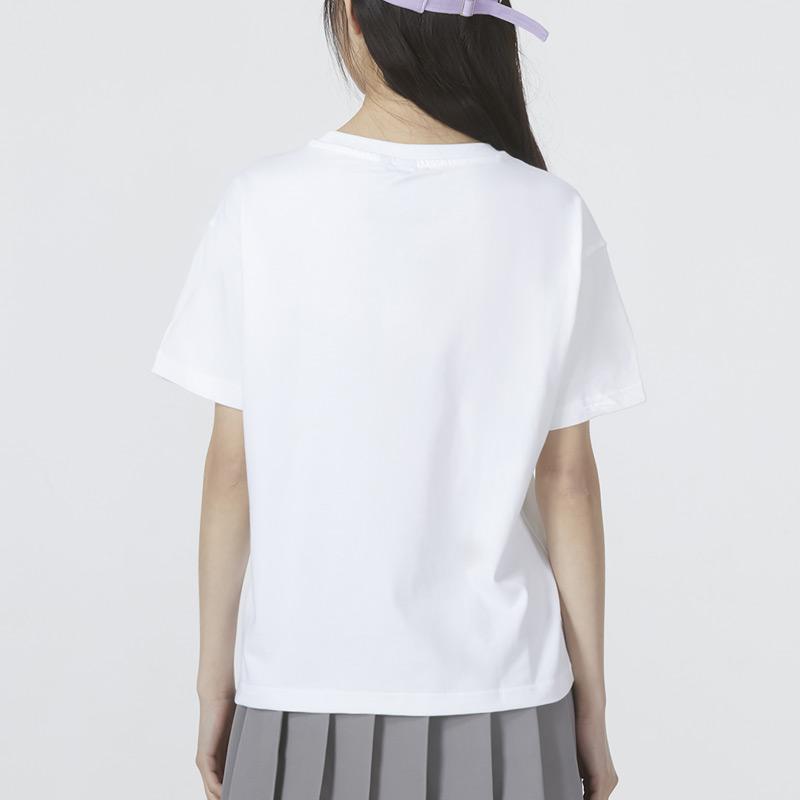 Adidas Flower Grfx Tee With Floral Logo Print, Casual Round Neck Short Sleeve Women Tops White HN7753