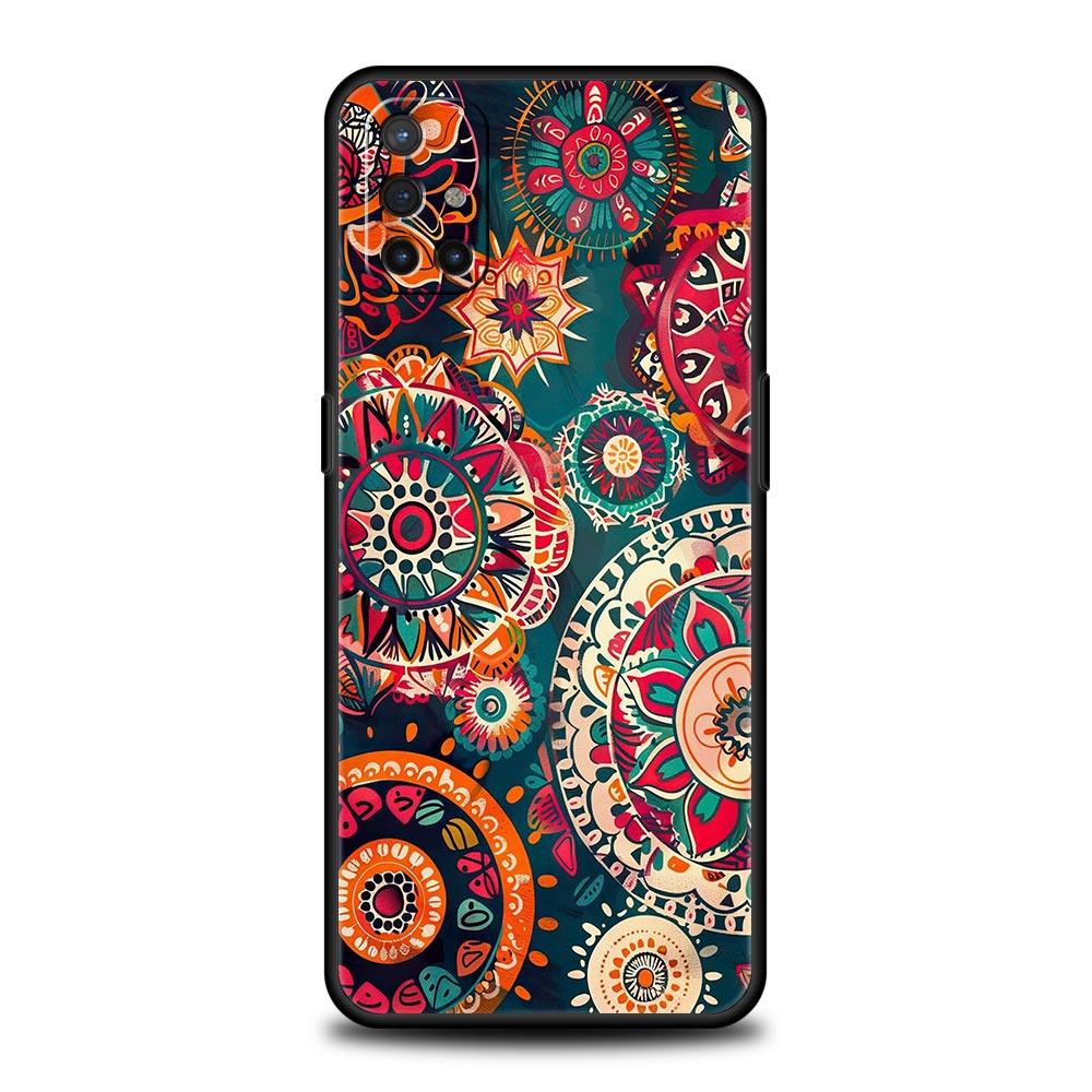 Phone Case For Oneplus 13R 13 12 10T 11 R10 Nord N100 N200 N10 9 9R CE 2 3 Z Pro Lite 5G Soft TPU Cover Indian Pattern Mandala