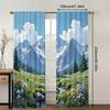 2pc    Window Drapes Dashan Tower Versatile Polyester Fabric  Without Electricity Birthday Party Applies to Holiday Decor