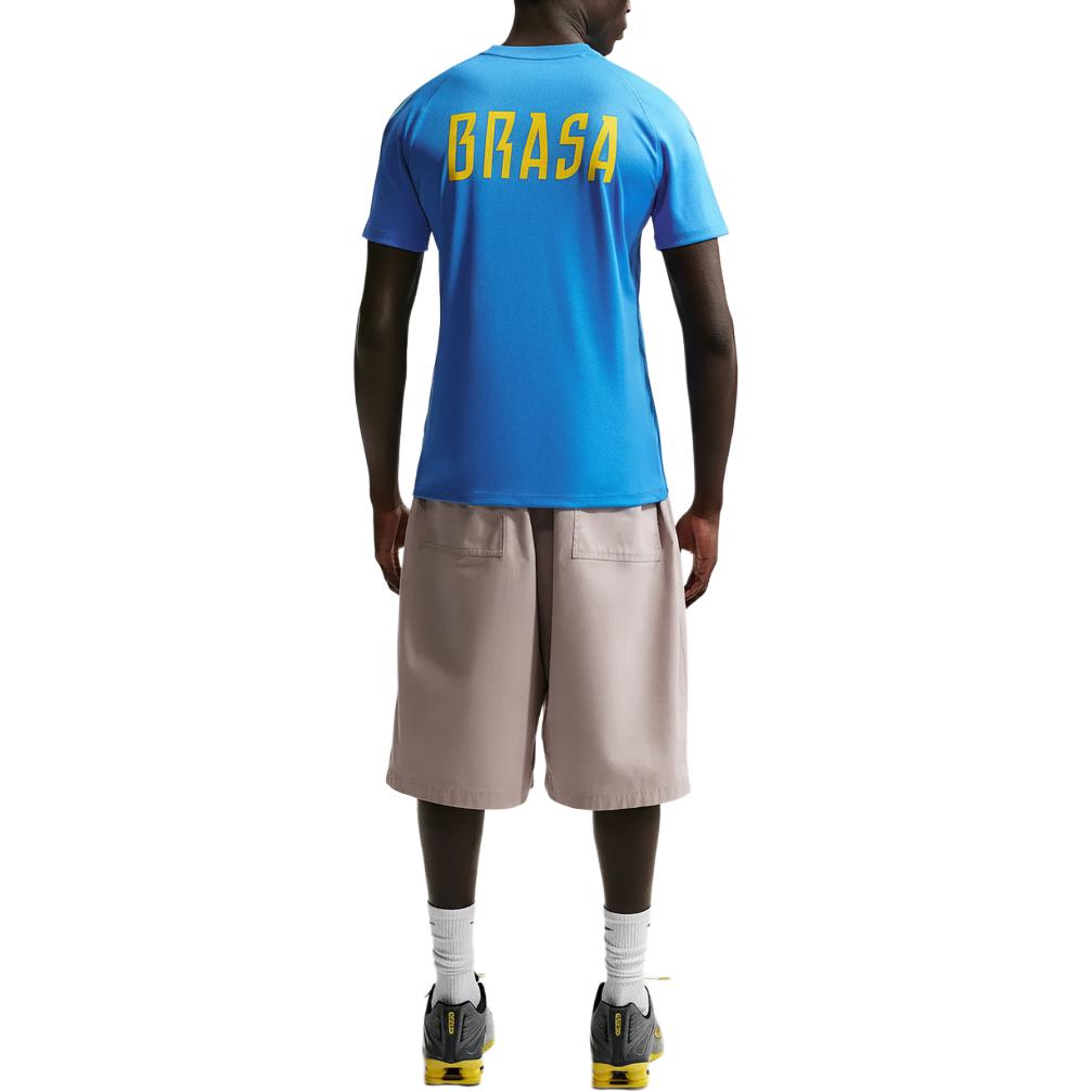 Nike Dri-Fit Strike Brazil Team Slim Fit Crew Neck Quick-Dry Short Sleeve Football Shirt Men tops IB4964-435