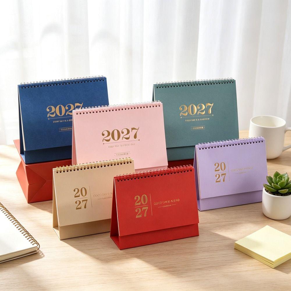 Morandi Color 2027 Desk Calendar Paper Flip Calendar Durable Academic Planner Desktop Decoration