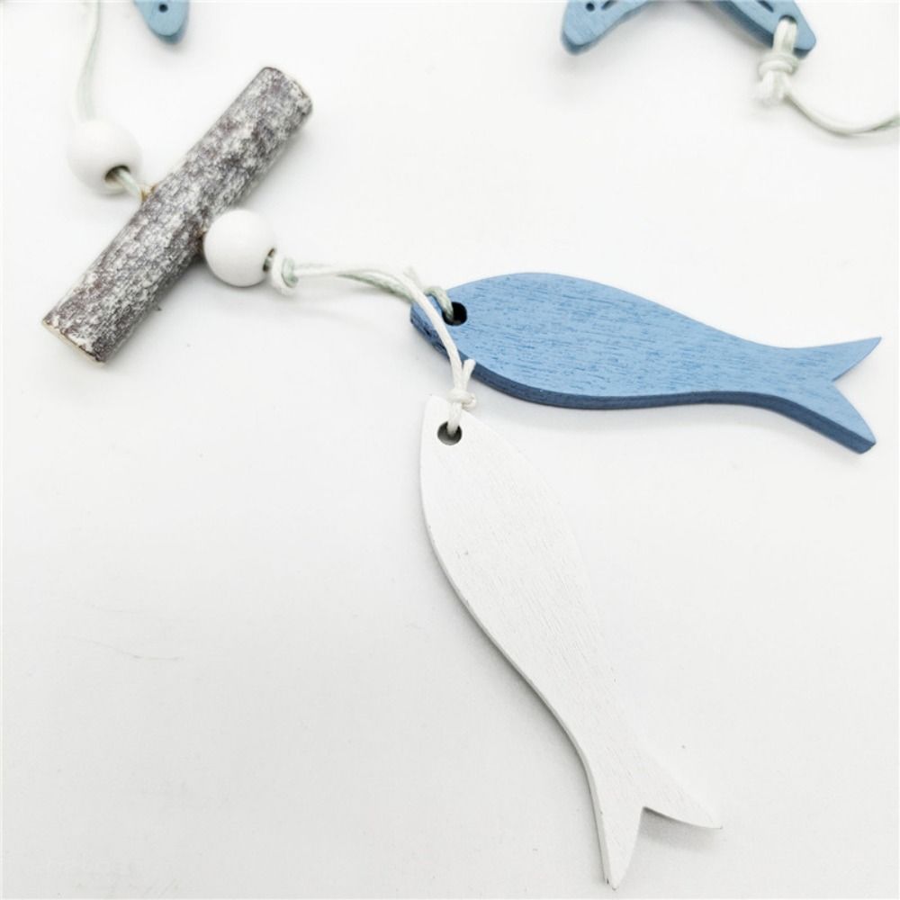 Solid Wood Carving Ocean Series Hanging Crafts Scallop Pendant Blue Ocean Pendant Wooden Ornament