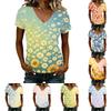 Women's Casual V Neck Short Sleeve T Shirt Floral Print Lightweight Comfortable Summer Top for Daily Wear