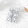 12Pcs Disco Ball Glass Silver Christmas Decoration for Disco Carnival Theme Music Party Cake Decor Sparkling Christmas Tree Gift