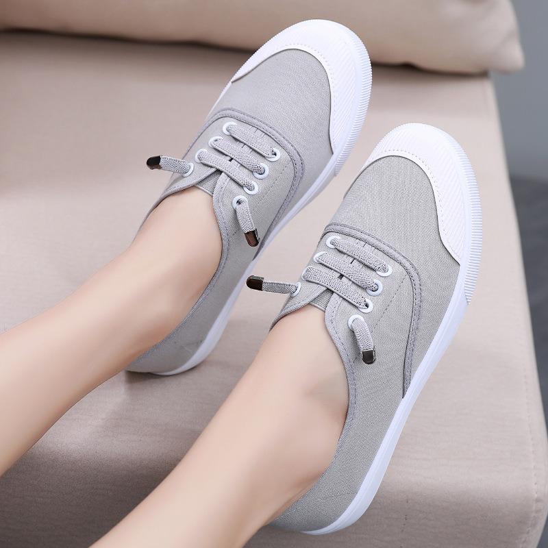Canvas shoes spring new canvas shoes women's versatile white shoes student flat casual board shoes