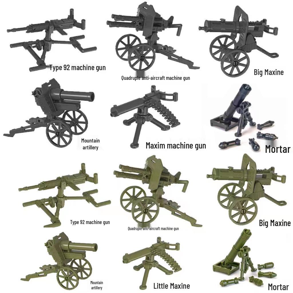 WWII Military Building Blocks: US, German, British Army Figures with Heavy Weapons & Sniper Educational Toys.