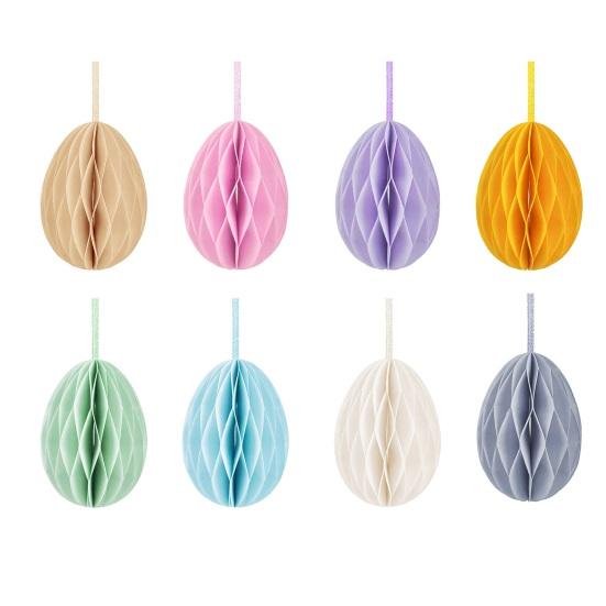 2 Pcs Easter Honeycomb Hanging Decoration 3D Paper Honeycomb Easter Egg