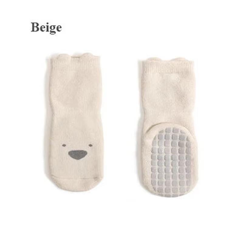 5 Color 1Pair Baby Toddler Non Slip Socks, Cute Baby Socks with Grips Crew Socks Baby Clothes Socks Kids Girl Socks Boy Socks