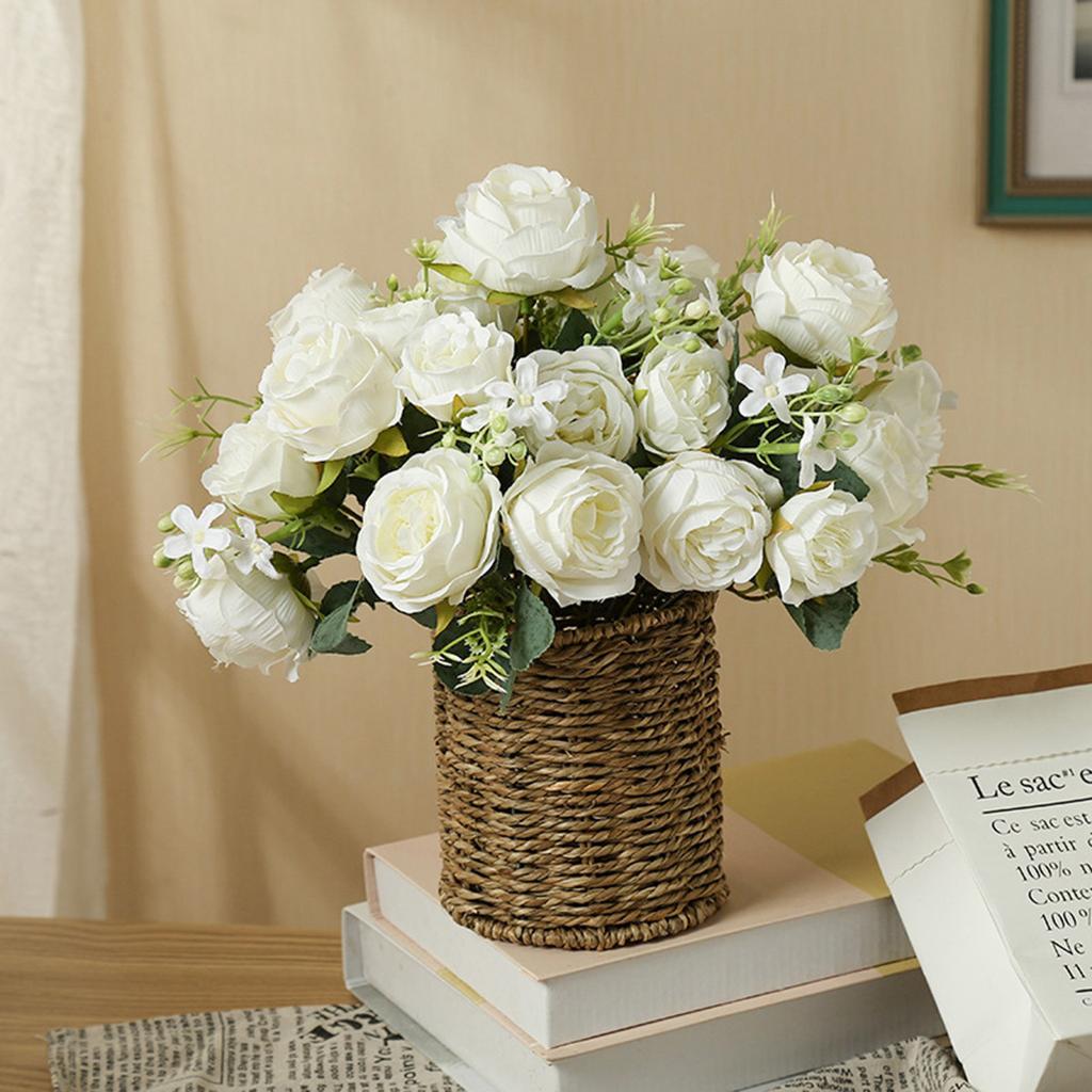 Artificial Flowers Silk Roses Peony Outdoor UV Protection Wedding Bridal Bouquets Home Garden Arch Festival Decoration Diy Gifts