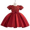 Princess Bowknot Purple Toddler Dress - Formal Wear & Performance Costume for Middle Girls