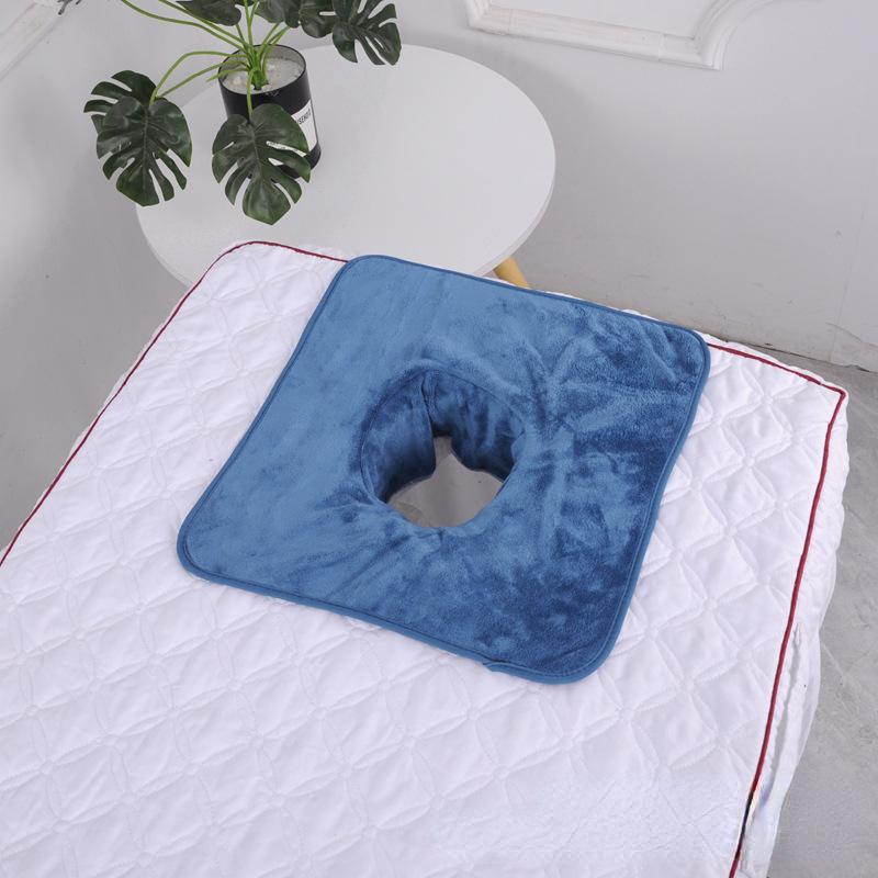 1 Pcs 35*35cm Thickened Beauty SPA Massage Table Planking Face Towel With Hole For Hospital Hotel Beauty Salon